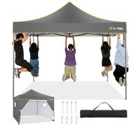 HOTEEL Barnum Pliant 3x3 Tonnelle Pliante Professionnel avec 4 Parois LatéRales, Tonnelle De Jardin Exterieur Tente Impermable UV 50+ pour FêTe, Festival, Camping, Gris