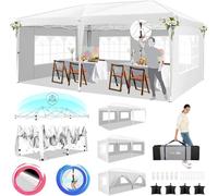 Hoteel Barnum Tonnelle Pliante 3x6 ImperméAble avec 6 Parois LatéRales Barnum Pliant 3x6 Professionnel Tonnelle De Jardin Exterieur Chapiteau avec 4 Sacs De Sable Et Sac De Transport