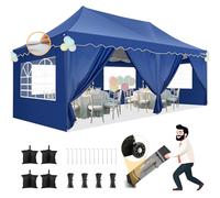 HOTEEL Tonnelle 3 x 6 cm, étanche, Stable, avec 6 parois latérales Amovibles, Toit en Ourlet ondulé, Tente de réception, 3 x 6 cm, avec Sac de Roue et 4 Sacs de Sable, Pliable, pour Mariage/fête