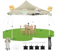Hoteel Tonnelle Barnum Pliante 3x3 de Jardin Extérieur Professionnel avec Sac à roulettes et 4 Sacs de Sable, Installation Facile pour Événements Extérieurs, Mariage, Imperméable et UV50+, Kaki
