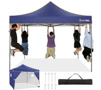 HOTEEL Tonnelle Pliante 3x3, Barnum Pliant 3x3 Professionnel avec 4 Parois LatéRales, Tonnelle De Jardin Exterieur Tente Impermable UV 50+ pour FêTe, Festival, Camping, Bleu Foncé