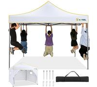 HOTEEL Tonnelle Pliante 3x3, Barnum Pliant 3x3 Professionnel avec 4 Parois LatéRales, Tonnelle De Jardin Exterieur Tente Impermable UV 50+ pour FêTe, Festival, Camping, Blanc