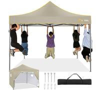 HOTEEL Tonnelle Pliante 3x3, Barnum Pliant 3x3 Professionnel avec 4 Parois LatéRales, Tonnelle De Jardin Exterieur Tente Impermable UV 50+ pour FêTe, Festival, Camping, Kaki