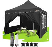 HOTEEL Tonnelle Pliante 3x3 Imperméable avec 4 Parois Latérales, Installation Facile Barnum Pliant ,Noir