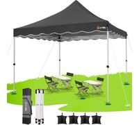 HOTEEL Tonnelle Pliante 3x3 Imperméable avec 4 Sacs de Sable, Sac de Transport, Installation Facile Barnum Pliant 3x3 Portable Tonnelle de Jardin Exterieur pour Fête, Festival, Marché, Noir