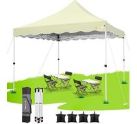 HOTEEL Tonnelle Pliante 3x3 Imperméable avec 4 Sacs de Sable, Sac de Transport, Installation Facile-Kaki