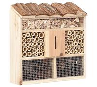 Hôtel à insectes 30 x 10 x 30 cm en bois de sapin comme aide au nid pour les abeilles, les coléoptères et les papillons