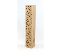 Hôtel à insectes - Abeille sauvage en bois massif - Aide à la nidification des abeilles bleu-noir - Bois de chêne de qualité supérieure avec trous pour abeilles laineuses (naturel, 50 cm)