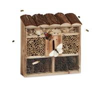 Relaxdays Hôtel à Insectes en Bois à Suspendre abri Abeille Refuge Papillon Grillage HxlxP: 31 x 30,5 x 9,5 cm, Nature, 9,5x30,5x31 cm