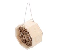 Hôtel à Insectes en Bois Beige, Maison Suspendue Décorative pour Jardin | Compartiments Multiples, Installation Simple, Style Rustique Élégant, pour Abeilles Maçonnes et Bêtes à Bon Dieu
