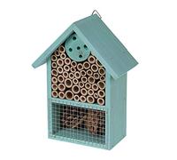 Hôtel à insectes en bois naturel - Abri de jardin extérieur - Coccinelles - Hôtel - Maison - Petit nichoir - Coloré - Bleu