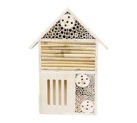 Hôtel à insectes pour abeilles - Bois naturel de taille moyenne | Hôtel suspendu | Maison en bois pour abeilles, abri pour pollinisateurs, habitats de soutien pour jardin et conservation quotidienne