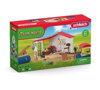 Schleich – Coffret de jouets Hôtel des Animaux de la Ferme, 54 pièces, chien chat lapin – Cadeau