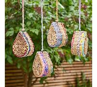 Hôtel fabriqué à la main en forme de goutte d'eau - Maison d'abeille en coton recyclé pour abeilles solitaires - Décoration de jardin écologique - Habitat faunique issu du commerce équitable - Nichoir