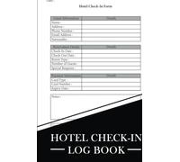 Hotel Guest Check-In LogBook: Easy Record Keeping Log Book for Guests