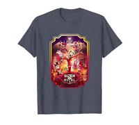 Hôtel Hazbin - Poster Art T-Shirt, Homme, Bleu Chiné, 5XL