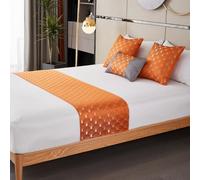 Hôtel Lit Renner Chemin De Lit Décoration De Literie Moderne De Luxe Couverture Anti-poussière pour Chambre À Coucher Protecteur De Couvre-lit Anti-décoloration-Orange||50X260cm for 2.0m Bed