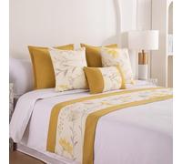 Hôtel Lit Renner Chemin De Lit Elegant Floral Bedding Decorative Protecteur De Couvre-lit Résistant À La Décoloration Serviette De Bout De Lit De Luxe-Yellow||50X260cm for 2.0m Bed