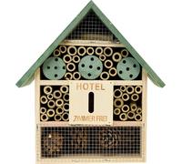 Hôtel pour abeilles Nichoir en bois Maison pour insectes Nature Vert 26,5x9x31cm