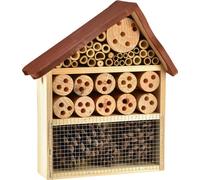 Hôtel pour insectes en bois brun 25x8,5x32cm Aide à la nidification des abeilles Coccinelle Protection FSC