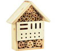 Hôtel pour insectes en bois de sapin Maison pour insectes naturelle avec rondins & tubes 23,5cm