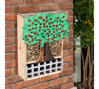 Hôtel pour insectes Matériaux naturels Maison pour insectes en bois naturel Résistant aux intempéries Coccinelle Abeille, bois Pommier Design, LxlxH 24x7x30 cm