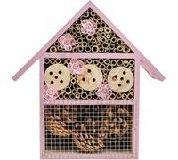 Hôtel pour insectes solaire Nid d'éclairage Décoration de balcon Écologique Rose 23x24cm