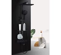 Hotel Retro All Bronze Black Système extérieur, Robinet Baignoire, buse Murale montée 3 Modes de Douche outwater (Couleur: a)