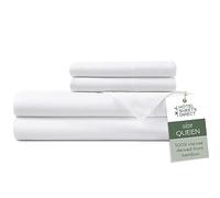 Hotel Sheets Direct Parure de lit 100% Viscose dérivée de Bambou, draps de lit rafraîchissants avec Poches Profondes - Doux et Soyeux - Grand lit - Blanc