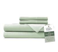 Hotel Sheets Direct Parure de lit 4 pièces pour très grand lit californien, 100 % viscose dérivée de bambou, avec 2 taies d'oreiller, literie de luxe rafraîchissante et respirante, évacuant