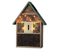 Hôtel solaire à insectes avec LED blanc chaud pour coccinelles et abeilles 30 cm