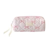 Hotel Travel Bag, Multifunctional Pencil Pouch, Travel Toiletry Pouch, Portable Makeup Bag, Bow Design Pouch, Colorful Travel Case, Makeup Brush Organizer, Pencil Pouch Case, Pink And White,