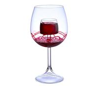 Hotel Wine Glasses - Fountain Style Cup Set, Flat Base Goblet Decanter | Artistic Glass Structure, Home Collection, Swirl Effect, Decorative Table Piece for Party Lounge