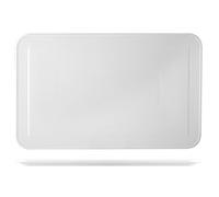 HOTELWARE Rayures Plat rectangulaire, 37 x 23 cm, Porcelaine, Blanc