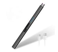 HOTERB Briquet électrique - Allume-gaz rechargeable avec port USB de type C, indicateur de batterie, allume-gaz électronique pour allumer les bougies, barbecue