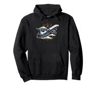 Hotesse De L Air Avion Vintage Art Aviation Silhouette Sweat à Capuche