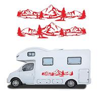 HOTEU Autocollants décoratifs universels en vinyle pour camping-car, camionnette, caravane - Motif de montagne
