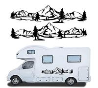 HOTEU Autocollants décoratifs universels en vinyle pour camping-car, camionnette, caravane - Motif de montagne