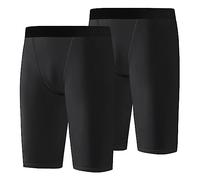 Hotfiary 2 Pack Shorts de Compression pour Garçons, sous-vêtements de Compression Spandex pour Enfants, Caleçon Garçon pour Basket-Ball, Football, Course à Pied, 6-14 Ans, Séchage Rapide