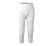 Hotfiary Jeunes Garçons 3/4 Compression Pantalon avec genouillères et Coussinets de taibone, Legging de Basket-Ball rembourré Football Football Sports Capris, Athlétique Gardien Gardien Collants Bas