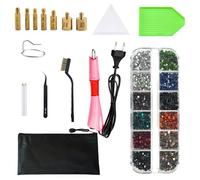 Hotfix Applicateur strass Hotfix à chauffage rapide Hot Fix Baguette magique avec 12 couleurs 2160 cristaux strass pour bricolage vêtements chaussures