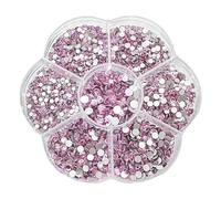 Hotfix - Lot de 2 500 pierres à paillettes autocollantes - 0,15 à 0,48 cm - Pierres strass pour textiles à coller - Pierres à bijoux pour bricolage - Pour vêtements, chaussures, bricolage, artisanat