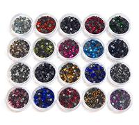 Hotfix Lot de 20 strass thermocollants en verre avec boîte de rangement et strass, 4,6mm ~ 5mm SS20