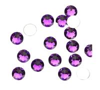 Hotfix Lot de 200 strass ronds en cristal à dos plat à dos plat pour accessoires de vêtement DIY (violet foncé, 10 mm, 200 pièces)
