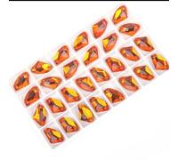 Hotfix Lot de 28 strass à coudre à dos plat pour loisirs créatifs et accessoires de vêtements (orange, 12 x 19 mm)