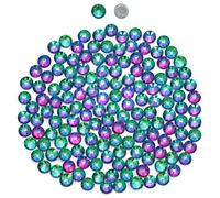 Hotfix Lot de 2880 strass ronds pour textiles Vert 2,8 mm avec surface adhésive grise (SS10, volcan vert)