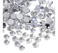 Hotfix Lot de 4 320 strass en cristal à dos plat pour loisirs créatifs, vêtements, décoration à faire soi-même, 1,9 à 2,1 mm (blanc)