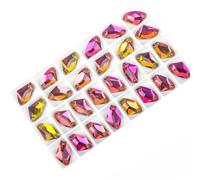 Hotfix Lot de 48 strass à coudre à dos plat pour loisirs créatifs, accessoires de vêtements (couleur AB, 9 x 14 mm)
