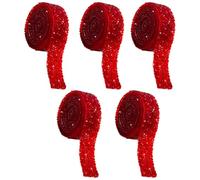 Hotfix - Lot de 5 rouleaux de bandes strass scintillantes - Bandes de strass thermocollants - Multicolore - Pour travaux manuels, fête, mariage, décoration de vêtements