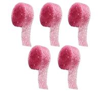 Hotfix - Lot de 5 rouleaux de bandes strass scintillantes - Bandes de strass thermocollants - Multicolore - Pour travaux manuels, fête, mariage, décoration de vêtements